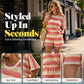 Women's Colorblock Striped Knit Lounge Set