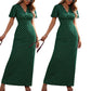 Women's V-Neck Polka Dot Maxi Dress