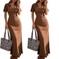 Women's V-Neck Polka Dot Maxi Dress