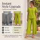 Women's V-Neck Top & Wide-Leg Pants Set