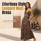 Women's Leopard Print Spaghetti Strap Maxi Dress