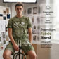 Men's Casual Artistic Denim-Print T-Shirt & Shorts Set