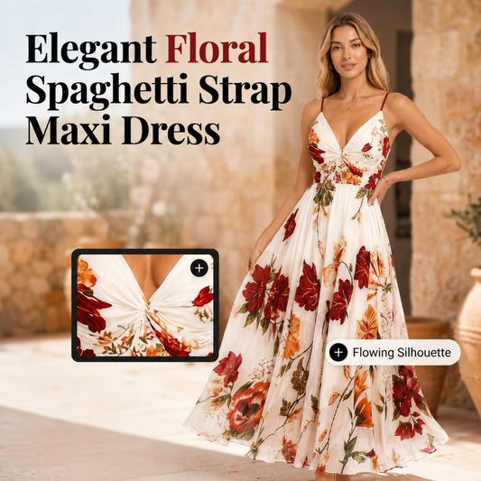 Women's Printed Spaghetti Strap Maxi Dress
