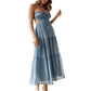 Women's Chic Waist Cutout Spaghetti Strap Maxi Dress