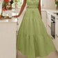 Women's Chic Waist Cutout Spaghetti Strap Maxi Dress