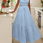 Women's Chic Waist Cutout Spaghetti Strap Maxi Dress