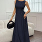 Women's Sleeveless Pleated A-Line Maxi Dress
