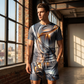 Men's Casual Graphic T-Shirt and Shorts Set