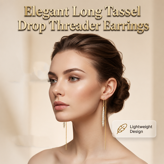 Elegant Long Tassel Drop Threader Earrings