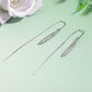 Elegant Long Tassel Drop Threader Earrings