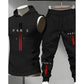 Men's Sleeveless Hoodie and Pants Two-Piece Sports Set