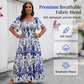 Women Summer Blue Floral Print Smocked Maxi Dress