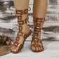 Lace-Up Roman Style Flat Sandals for Summer