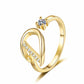 Adjustable Sparkle Initial Ring for Women