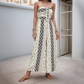 Women's Strapless Geometric Print Wide-Leg Jumpsuit