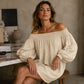 Women Off Shoulder Lantern Sleeve Mini Dress