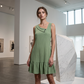 Women's Sleeveless Asymmetric Collar Dress