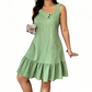 Women's Sleeveless Asymmetric Collar Dress