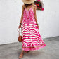 Women's Animal Print Backless Halter Maxi Dress