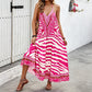 Women's Animal Print Backless Halter Maxi Dress