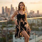 Women's Printed Slit Cami & Shorts 2-Piece Set