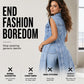 Women Sleeveless High Slit Denim Vest Dress Longline Jean Jacket