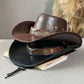 🤠Vintage Wide Brim Cowboy Hat with Adjustable Strap