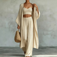 Women's Loose 3-Piece Cardigan Pants Set