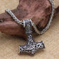 🎉 2026 Sale — Over 51,000 Sold! ⚡ Viking Thor Hammer Pendant Necklace – Stainless Steel Byzantine Chain 🛡️
