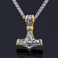 🎉 2026 Sale — Over 51,000 Sold! ⚡ Viking Thor Hammer Pendant Necklace – Stainless Steel Byzantine Chain 🛡️
