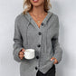 Women's Drawstring Hooded Knit Cardigan