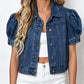 Women’s Puff Sleeve Cropped Denim Jacket