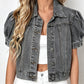Women’s Puff Sleeve Cropped Denim Jacket