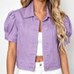 Women’s Puff Sleeve Cropped Denim Jacket