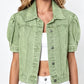 Women’s Puff Sleeve Cropped Denim Jacket