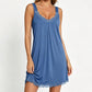 🛏️ Women's Lace V-Neck Nightdress — Soft Modal Chemise with Adjustable Spaghetti Straps