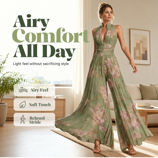Flowing Pleated Jumpsuit