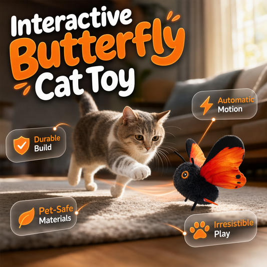 Smart Sensing Flapping Butterfly Toy Interactive Cat