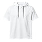Athletic Men's Hooded Short Sleeve T-Shirt Breathable Polyester Gym Running Top