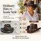 Vintage Wide Brim Cowboy Hat with Strap