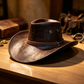 Vintage Wide Brim Cowboy Hat with Strap