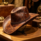Vintage Wide Brim Cowboy Hat with Strap