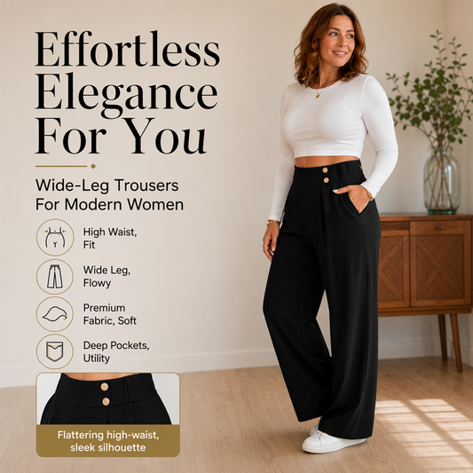Women's Elegant High Waist Wide Leg Pants