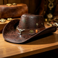 Vintage Wide Brim Cowboy Hat with Strap