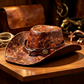 Vintage Wide Brim Cowboy Hat with Strap