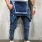 Men's Denim Overalls Distressed Ripped Bib Jumpsuits