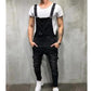 Men's Denim Overalls Distressed Ripped Bib Jumpsuits