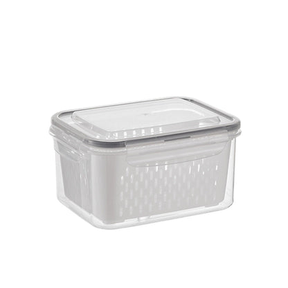 3-Piece Fruit Drain Basket and Storage Container Set with Lids