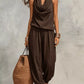 💃 2026 Sale — Over 33,000 Sold!🔥 Chic Draped Halter Neck Jumpsuit – Relaxed Wide-Leg Silhouette ✨