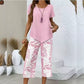 Women's Asymmetrical Top & Capri Pants 2-Piece Set